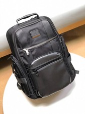 TUMI ALPHA BRAVO Deluxe Backpack Leather Ballistic Nylon Black NEW 232389D picture