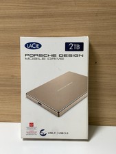 LaCie 2TB USB 3.0 Type-C Porsche Design Mobile Drive - GOLD - NEW picture