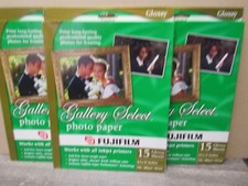 3 Fujifilm Gallery Select Photo Paper Glossy Sheets 8.5x11” Total 45 Sheets  K18 picture