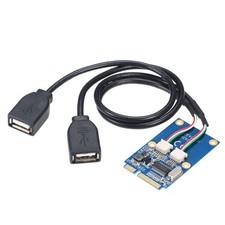 Mini PCI-E PCI Express to 5 Pin Dual USB 2.0 Adapter Riser Expansion Card picture