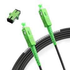 50M 164Ft Armored Fiber Optic Internet Cable SC/APC to SC/APC Single Mode Blk picture