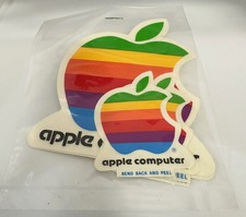 Vintage Apple Collectable: Apple Logo Sticker Set of 3 Stickers picture