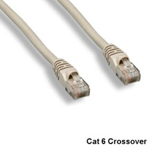 KNTK Gray 7ft Crossover Cat6 UTP Ethernet Patch Cord 24AWG Switch Router RJ45 picture