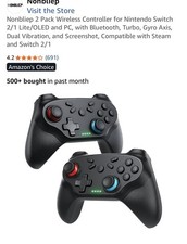 Nonbliep 2 Pack Wireless Controller for Nintendo Switch 2/1 Lite/OLED and PC,... picture