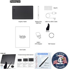 Graphics Tablet for Drawing Ultra-thin with Stylus, 8192 Pressure Levels, USB picture