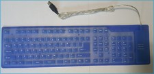USB Foldable Waterproof Keyboard-Retractible Mouse Combo - Blue/Gray picture