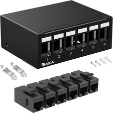 Patch Panel 6 Port with 6Pcs Cat6 Keystone Jack【Ec Listed】 Shielded No Rust and picture