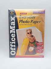 OfficeMax Everyday Photo Paper glossy 35 Sheets Sealed 8.5”x11” 9 Mil New Sealed picture