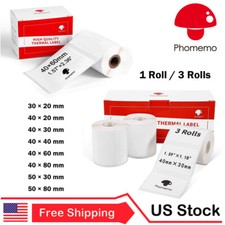 White Square Sticker Labels Self-Adhesive Paper for Phomemo M110/M221 Printer US picture