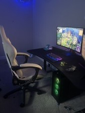 Custom Gaming PC, Including 2 Monitors, Mouse, Keyboard, Desk, and Gaming Chair. picture