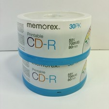 2 - 30 Pack Memorex Music CD-R 700MB 80min 52x Recordable Spindle - 60 CDs Total picture