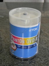 New TDK 8X DVD-R White Matte Print-On Single Sided Printable Disc Spindle 100ct picture