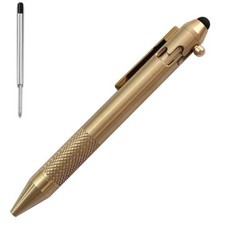 Stylish 4.9'' Titanium Bolt Action Pen - Touchscreen Compatible & Refillable picture