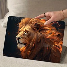 2 Piece Flame Lion Pattern PVC Laptop Case Sticker Scratch Resistant Skin Decal picture