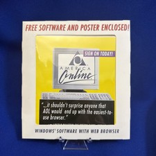 Vintage AOL 1995 America Online Windows Software w/ Poster Internet History picture