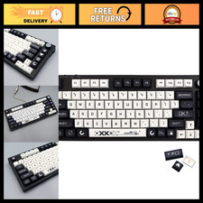 Custom Black & White Keycap Set - 126 PBT Dye Sublimation XDA Profile for Mechan picture