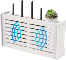 Router Shelf Wall Mount Wifi Router Box Hider Modem Cover (white) 14.9