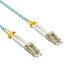 15 Pack of 4m LC/UPC-LC/UPC OM3 Multimode Duplex OFNR 2.0mm Aqua Fiber Optic Pat picture