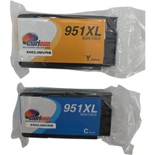 Clorisun 951XL High Yield Replacement Ink Cartridges Cyan Yellow for HP picture