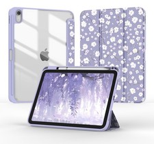 Floral Pink Tri-Fold Smart Folio Case for iPad A16 11th/10th Gen 11