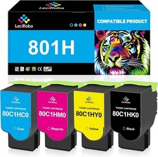For Lexmark 801H 4-Color Combo Pack Toner CX310 CX410 CX510 High Yield - NEW picture