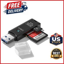 Dual Slot SD Card Reader USB 3.0 Adapter for Fast File Transfer Black picture