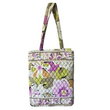 Vera Bradley Checkpoint Friendly Laptop Tote Floral Quilted Cotton Travel Bag picture