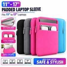 Laptop Sleeve 11-17 Inch Shockproof Slim Protective Case Zip Pocket Carry Bag picture