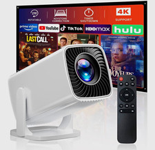 SAINYER Q100 Mini LED Projector 720p 4K Support White Remote Keystone picture
