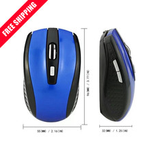 Blue Wireless Mouse 2.4GHz Slim Silent Optical 800-1600 DPI MacBook PC picture