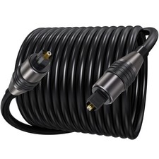 FEMORO Optical Audio Cable 20ft, Fiber Optic Toslink S/PDIF 20 Feet, Black picture