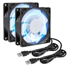 2pcs 80mm/3.15inch For Dc Fan 5v Computer Case Fan 80x80x25mm Usb 8025 Blue Led  picture