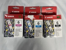 Genuine Canon Printer 3 Color Ink Cartridges BCI-6BK BCI-6M BCI-6C picture