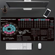 1pc Music Theory Cheat Sheet Rubber Mouse Pad NonSlip XL Extended Large Gaming picture