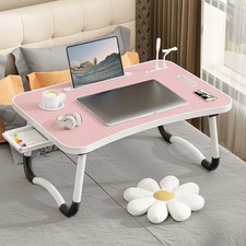 Laptop Bed Desk, Foldable Laptop Lap Desk Tray Table with USB Charge Port, Black picture