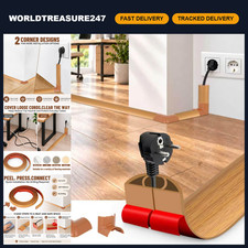Self-Adhesive Floor Cord Cover - Cable Management Protector for Wires, Light Bro picture