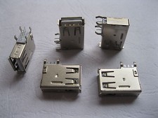 50 pcs Female USB Jack 4 Pin Connector AF Side DIP 90° ASSY Long New picture