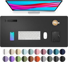 Aothia Leather Office Desk Pad Protector, Non-Slip PU Leather Desk Blotter picture