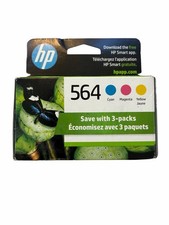 Genuine HP 564 Ink Cartridges Cyan Magenta Yellow 3 Pack Combo 1/2026 Sealed Box picture