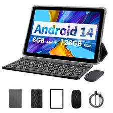 Android 14 Tablet 10 Inch, 8GB(4+4 Expand) RAM + 128GB ROM with Keyboard & Mouse picture
