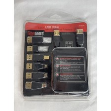 NEW GIGAWARE 6-IN-1 USB CABLE WITH GOLD PLATED ADAPTERS-PC-MAC-2602045 picture