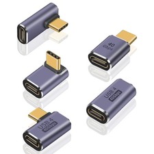 Poyiccot USB C 90 Degree Adapter 5 Style, 90 C Adapter【100W purple picture