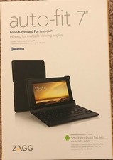 NEW ZAGG Folio Case Hinged with Bluetooth Keyboard Android Tablets 7 in Auto Fit picture