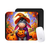 Halloween Cartoon Donkey Mouse Pad | Pumpkin Fall Desk Mat | Cute Seasonal Gift picture
