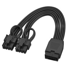 12VHPWR Cable Extension 16 Pin to Dual PCIe 8 Pin GPU PSU Conversion 6.8in picture