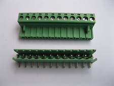 5 pcs 5.08mm Angle 12pin Screw Terminal Block Connector Pluggable Type Green New picture