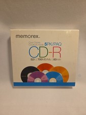 New Memorex Cool Colors CD-R 52X 700 MB/Mo 80 Min 5 Pack picture