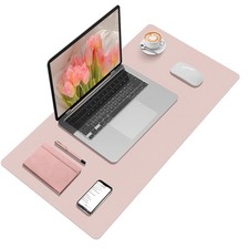 31.5x15.7 Inch Pink Desk Mat Waterproof Large Keyboard Mouse Pad Protector picture