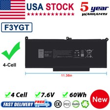 F3YGT DM3WC Replacement Battery Compatible For Dell Latitude 7480 7490 7280 729 picture
