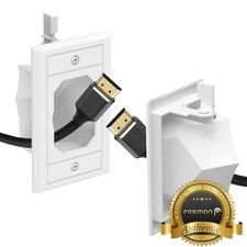 Fosmon 1-Pack Single Gang Recessed Low Voltage Cable Plate Cord Hider picture
